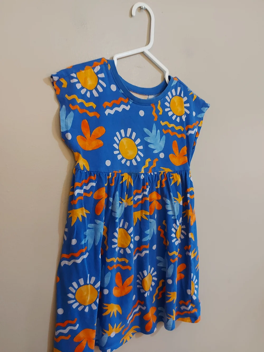 Old Navy Blue Sun & Floral Print Cotton Sun Dress – Size 5T EUC - Picture 3 of 16